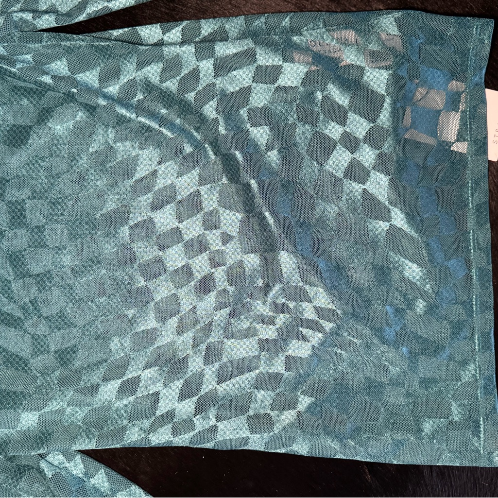 Collina Strada Turquoise Mesh Top